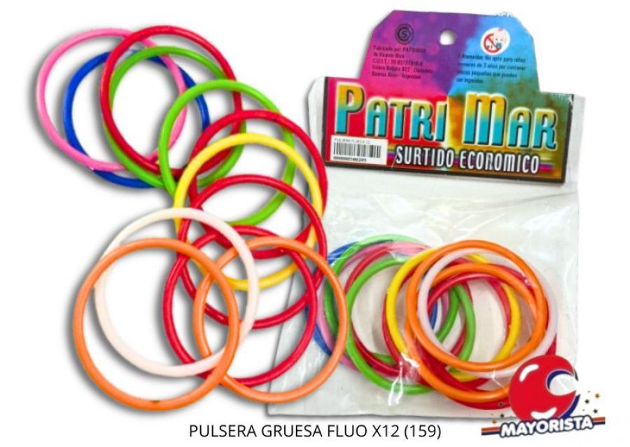 PULSERA GRUESA FLUO X12 (159) PATRIMAR