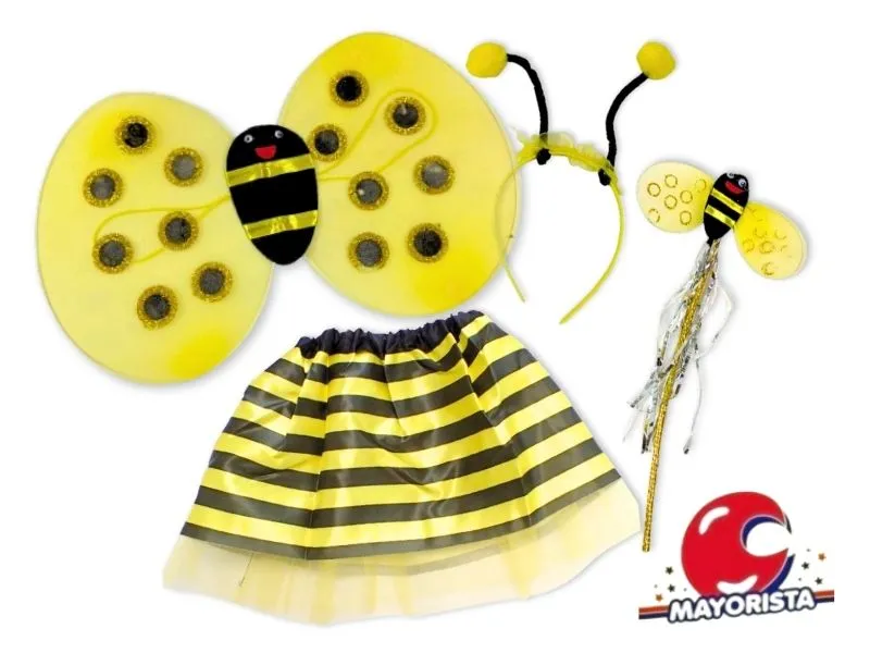 [6994107004105] SET DE ABEJITA CON ALAS,TUTU,VARITA Y VINCHA (YJ0410) YJ IMPORT