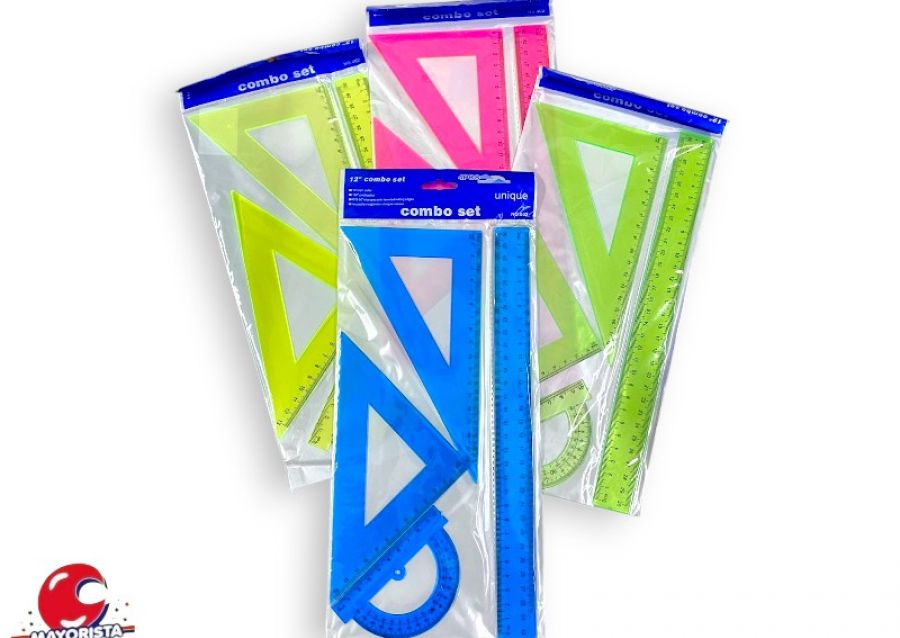[6894537837086] SET DE GEOMETRIA REGLA 30 CM 4 PCS COLOR (NS034753) KYK