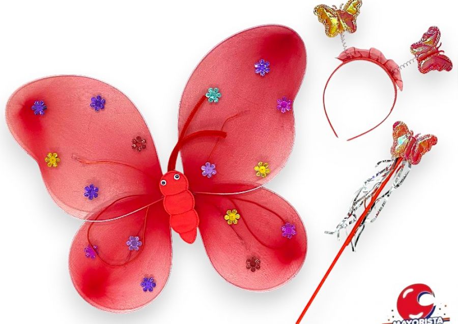 [2428] SET DE MARIPOSA CON LUZ ROJA (YJ0729) YJ IMPORT